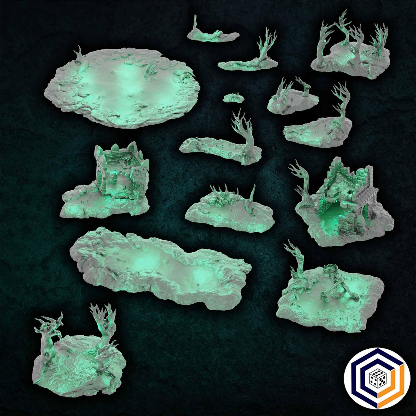 The Swamp of Death SET - 3D Printed Wargaming Terrain (Conquest Creations)