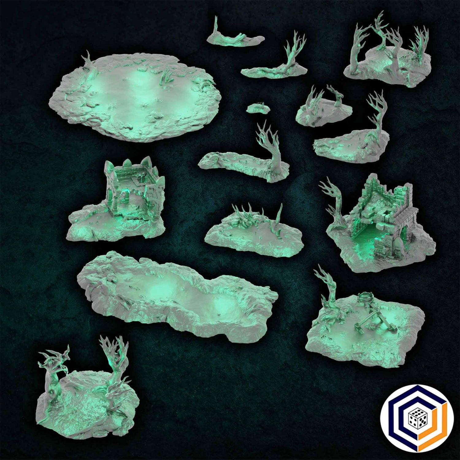The Swamp of Death SET - 3D Printed Wargaming Terrain (Conquest Creations)