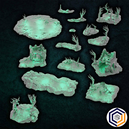The Swamp of Death SET - 3D Printed Wargaming Terrain (Conquest Creations)